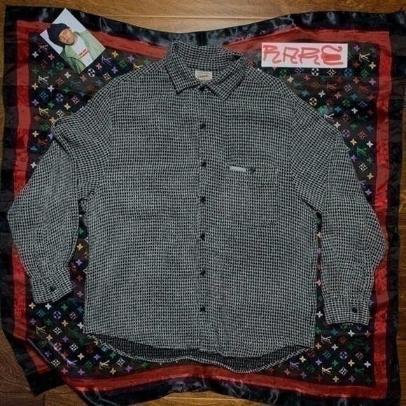 Japanese Style Sashiko Boro Stitch Knit Shirt Authentic Vintage Guess USA 80s πΈ - Picture 2 of 6